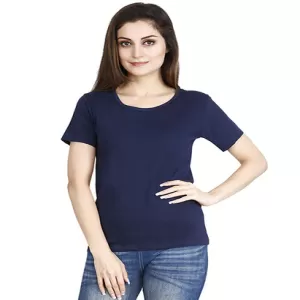  Pack of 1 - Best Quality Plain Short Sleeve Round Neck Basic T-shirt for Woman/Girls
